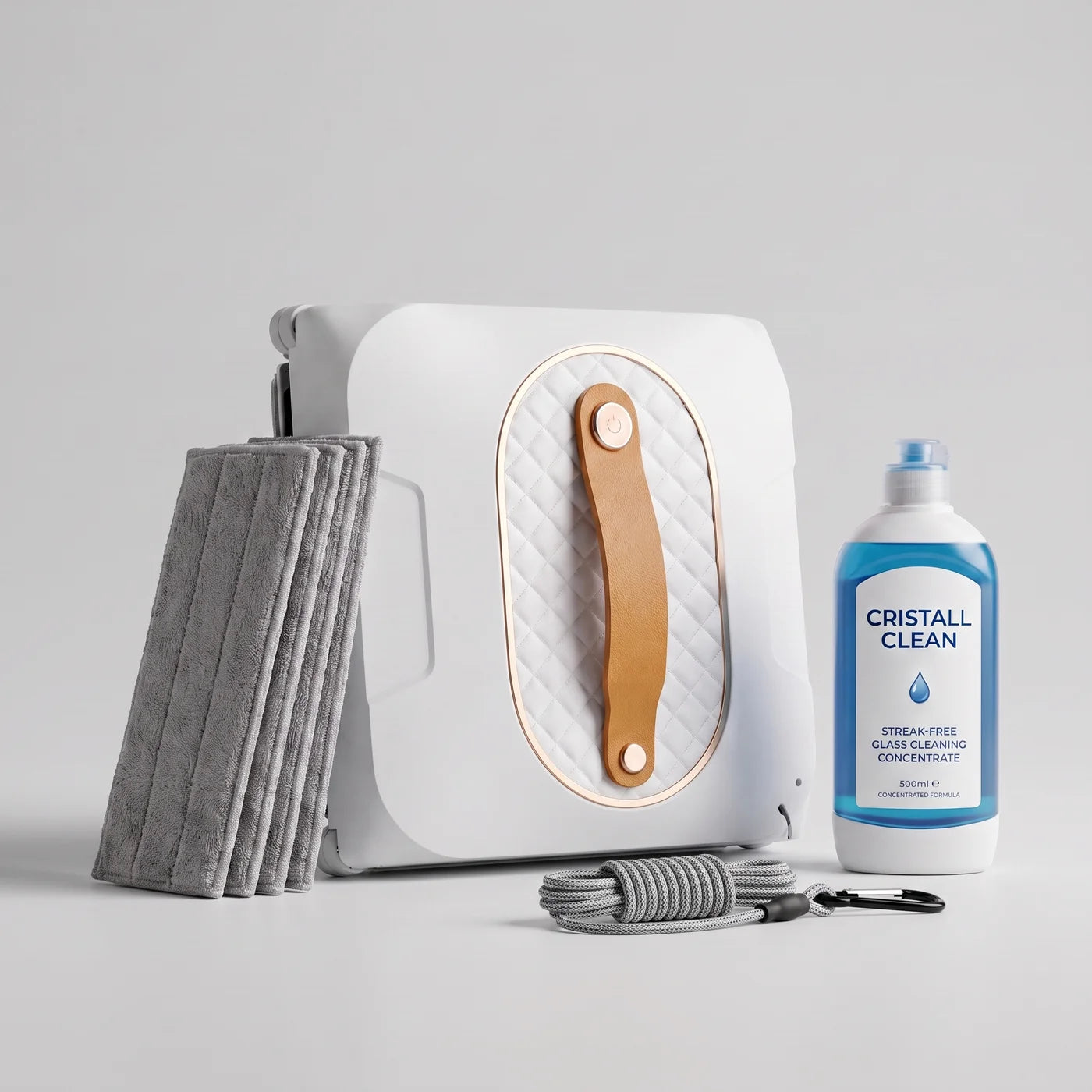 Cristall Clean Pro with microfibre pads, cleaning solution and safety cord